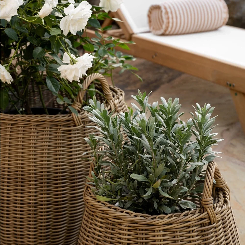 Lightwash Handled Planter~ Large  Basket